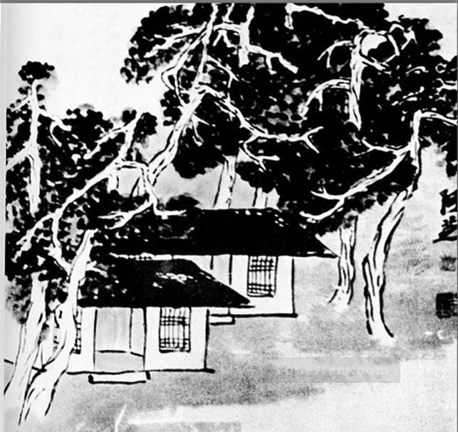 スタジオの古い中国のインクの斉白石の木油絵